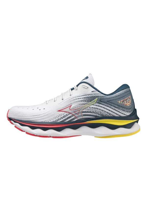 Mizuno Wave Sky – Chaussures De Running Neutres – Wht Hibiscus Buttercup 1