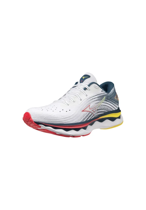 Mizuno Wave Sky – Chaussures De Running Neutres – Wht Hibiscus Buttercup 3