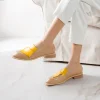 Chaussures Vintage Femme Jaune Et Beige 10