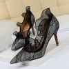 Chaussures Vintage Femme Noir Mariage 11