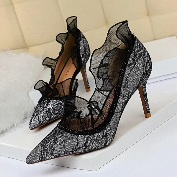 Chaussures Vintage Femme Noir Mariage 1