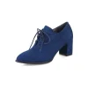 Chaussures Vintage Femme Talon Bleu 5