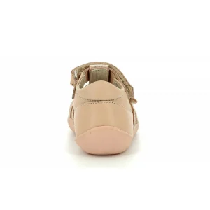 Kickers Salomés Cuir Wafel – Chaussures Premiers Pas – Rose Clair 11