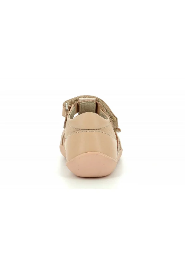 Kickers Salomés Cuir Wafel – Chaussures Premiers Pas – Rose Clair 4